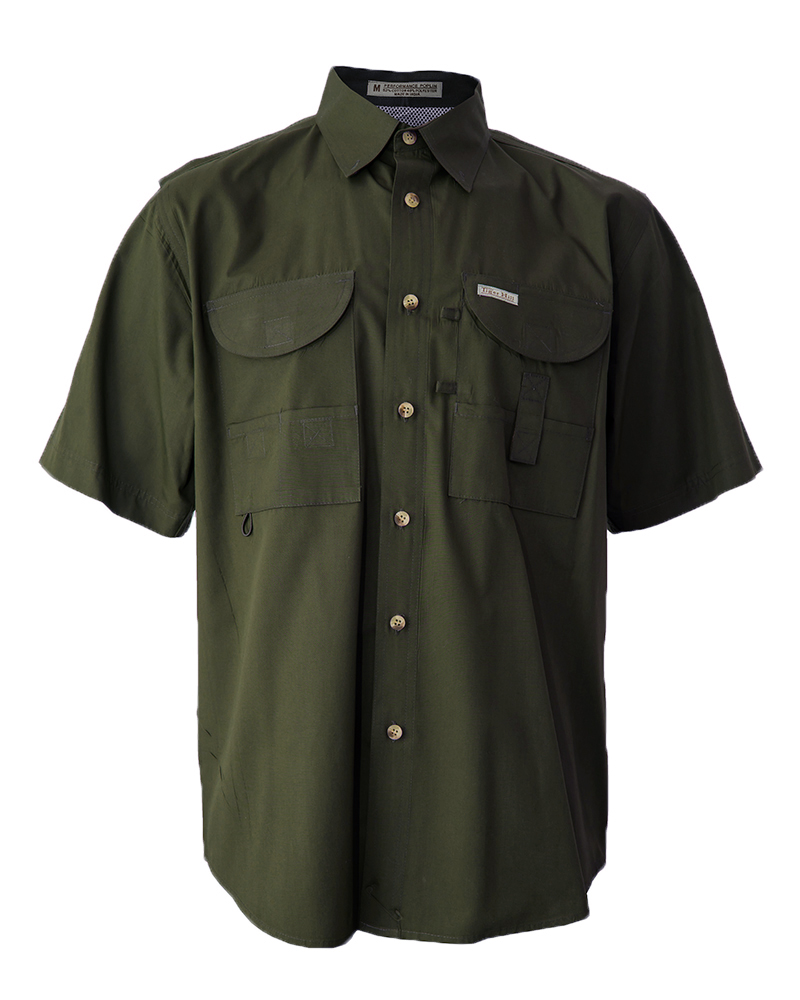 Lincoln Outfitters' Men's Short Sleeve Fishing Shirt, Mountain Green  Heather - LOPS-E0616